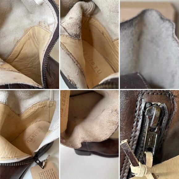 BED STU Manchester Distressed Brown Leather Tall Riding Boots BedStu Size 6.5 - Picture 12 of 16